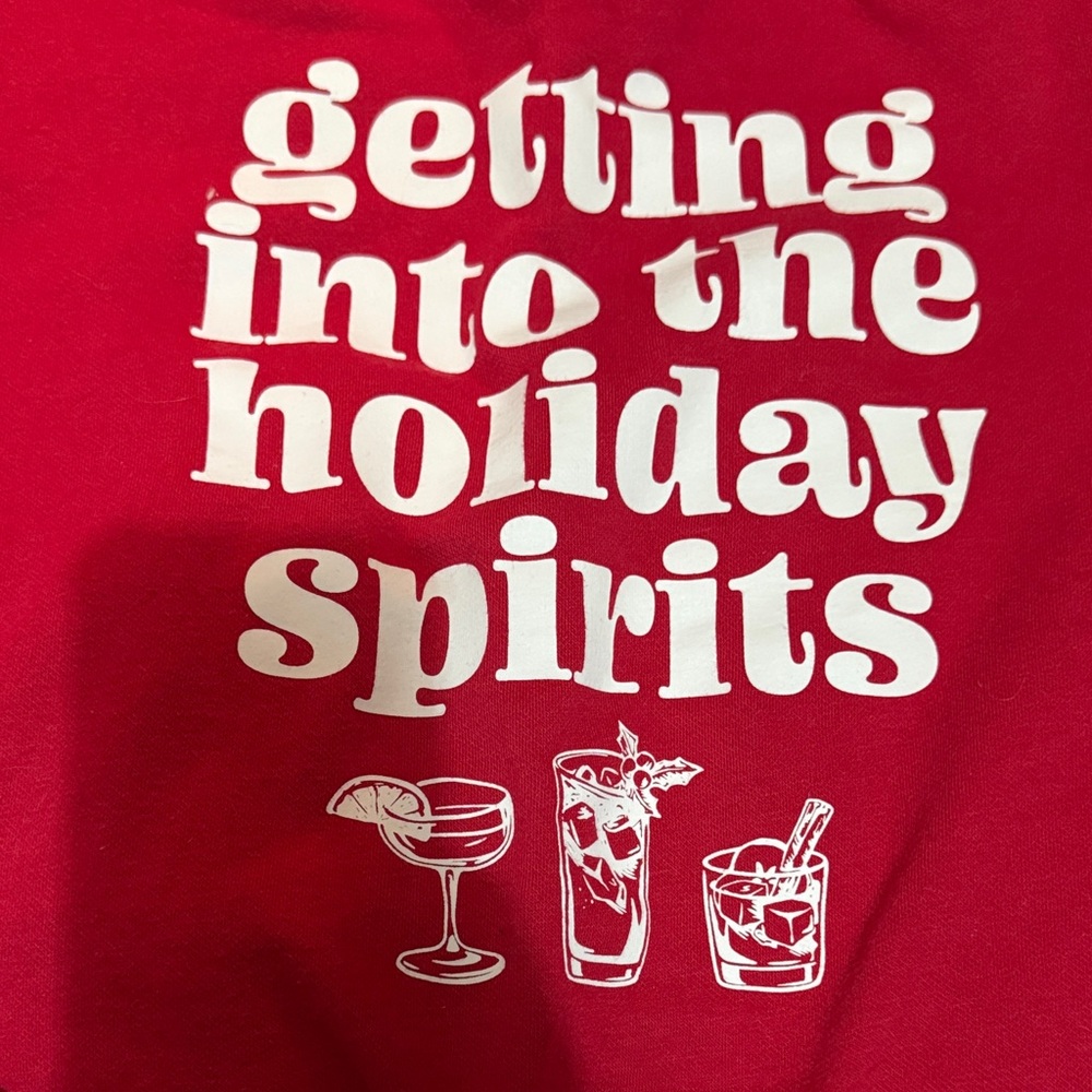 Old Navy Red Holiday Spirits sweatshirt